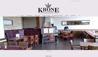 Screenshot Startseite Hotel Krone mit Blick ins Restaurant